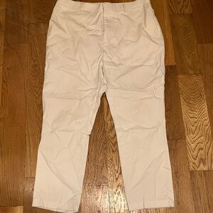 Alan Flusser White Dress Pants 36x32 Mens 100% Cotton Flat Front Slacks Used